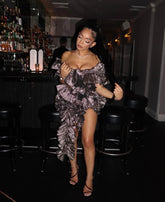 AKNVAS Champagne Gold Statement Dress